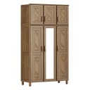 Ver imagem 2 de Conjunto de Quarto Grécia: Guarda-roupa 6 Portas Maleiro Cômoda 6 Gavetas Madeira Pinus Imbuia - Cav
