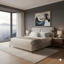 Ver imagem 5 de Cama Box King Versala Estofada Decorada Linho Premium Pés de Madeira Reforçado