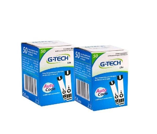 Medidor de Glicose G-tech Lite Smart + 100 tiras reagentes - 6