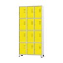Ver imagem 1 de Armário Roupeiro de Aço para Vestiário 12 Portas Locker Amarelo com Chave