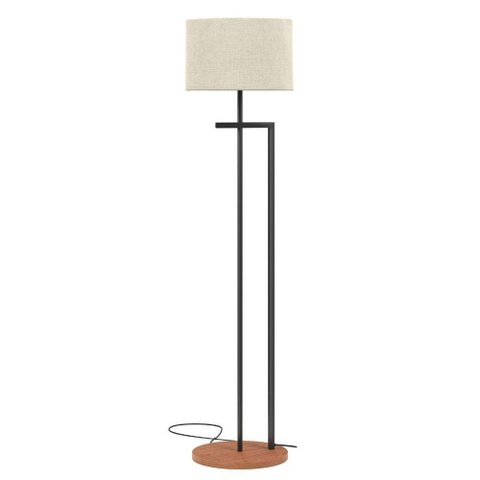 Luminária Abajur de Chão Salone Decorativa em Aço Carbono Preto com Cúpula