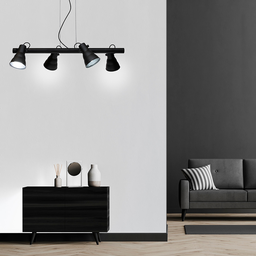 Lustre Pendente Taschibra Chicago Preto Para 4 Lâmpadas E27 Bivolt - 2