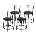 Ver imagem 1 de Jogo 4 Banqueta Baixa Para Cozinha Epoxi Craqueada Assento Estofado