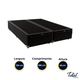 Cama Box Baú Casal Bipartida Suede Preto - 4
