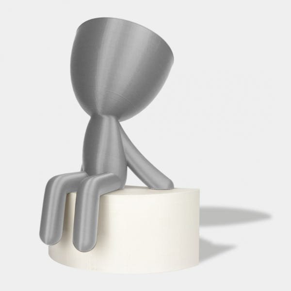 Vaso Mini Bob Sentado Prata - 1