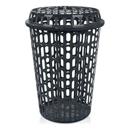 Cesto de Roupas Sujas Multiuso Telado com Tampa 60l Preto - 1
