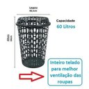 Ver imagem 3 de Cesto de Roupas Sujas Multiuso Telado com Tampa 60l Preto