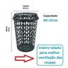Cesto de Roupas Sujas Multiuso Telado com Tampa 60l Preto - 3