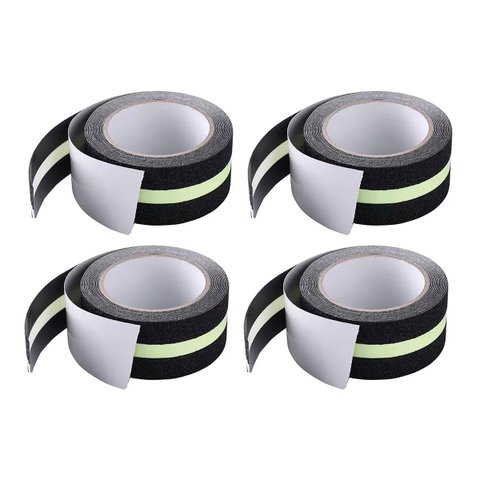 Fita Antiderrapante 5 Metros Neon Kit 4 Uni Refletiva Adesiva Fluorescente Piso Chao Escada Degrau S