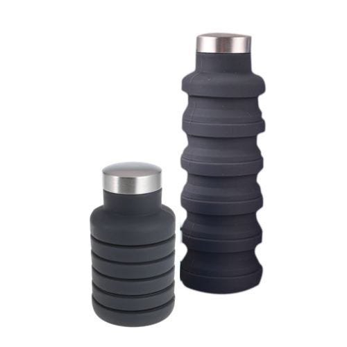 Garrafa Silicone Retrátil Preta - 2