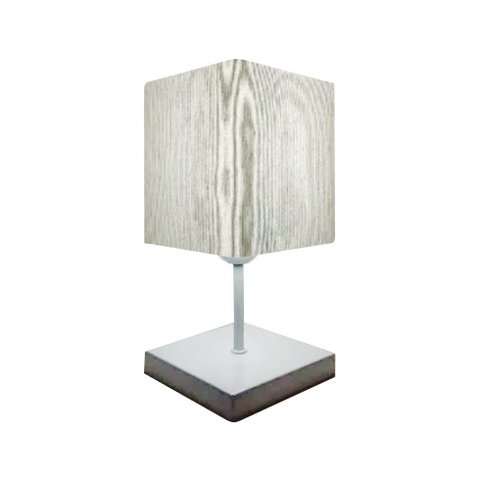 Abajur Cabeceira Para Quarto Quadrado Vivare Md-2008 Cúpula em Tecido - Bivolt - Branco - Bivolt