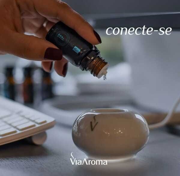 Kit 1 Aromatizador Terracota + 1 Difusor USB Led + 3 Óleos Essenciais Naturais Via Aroma - Usb Led + - 7