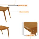 Ver imagem 5 de Mesa de Jantar Copper 120cm Tampo Canto Mdf com 4 Cadeiras Safira Moderna Mobília