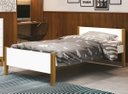 Ver imagem 2 de Cama Babá Solteiro Simba Branco Fosco com Madeira - MoveisAqui
