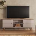 Ver imagem 2 de Rack Bancada Aracaju Grigio Fosco/Canela para TV até 75” - Mobler