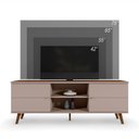 Ver imagem 4 de Rack Bancada Aracaju Grigio Fosco/Canela para TV até 75” - Mobler