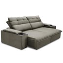 Ver imagem 7 de Sofá Retrátil Reclinável para Sala 3 Lugares 205cm Gordon F04 Veludo Marrom Claro - Lyam Decor
