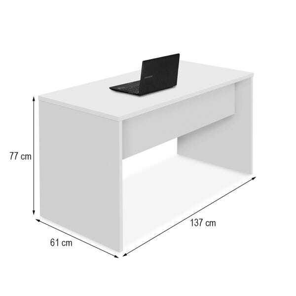 Mesa Corporativa 1,37x0,61x0,77 Cinza - 2