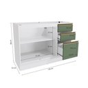 Ver imagem 2 de Balcão de Pia Celeste Kappesberg 100% Mdf 2 Portas 3 Gavetas Branco/verde 120cm