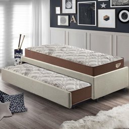 Bicama Box Solteiro 103x208 Linho Bege com 2 Colchões Relax Adorabile Molas Ensacadas Ecoflex - 3