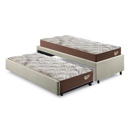 Bicama Box Solteiro 103x208 Linho Bege com 2 Colchões Relax Adorabile Molas Ensacadas Ecoflex - 1