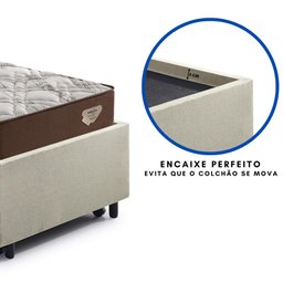 Bicama Box Solteiro 103x208 Linho Bege com 2 Colchões Relax Adorabile Molas Ensacadas Ecoflex - 8