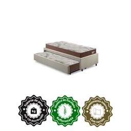 Bicama Box Solteiro 103x208 Linho Bege com 2 Colchões Relax Adorabile Molas Ensacadas Ecoflex - 5