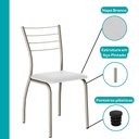 Ver imagem 7 de Conjunto Sala de Jantar 6 Cadeiras Valencia Carraro Branco Prata