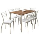 Ver imagem 2 de Conjunto Sala de Jantar 6 Cadeiras Valencia Carraro Branco Prata
