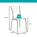 Ver imagem 4 de Conjunto Sala de Jantar 6 Cadeiras Valencia Carraro Branco Prata
