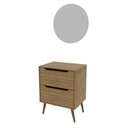 Ver imagem 2 de Conjunto para Banheiro Balcão com Espelho Redondo sem Cuba 60cm 3690 Bn Marrom/Amêndoa