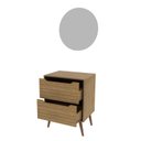 Ver imagem 4 de Conjunto para Banheiro Balcão com Espelho Redondo sem Cuba 60cm 3690 Bn Marrom/Amêndoa
