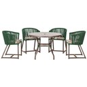 Ver imagem 1 de Mesa com 4 Cadeiras e Noronha Estofado 6 Trama Original Verde