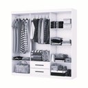Ver imagem 2 de Guarda Roupa Aries 6 Portas com Espelho e sem Pe Carioca Moveis Branco