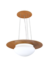 Ver imagem 1 de Pendente de Madeira Saturno Vidro Oval 40 cm Freijó Madeluz Pendente Saturno Oval Branco