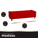 Ver imagem 5 de Calçadeira Baú Casal Estofada Alicia Veludo Vermelho
