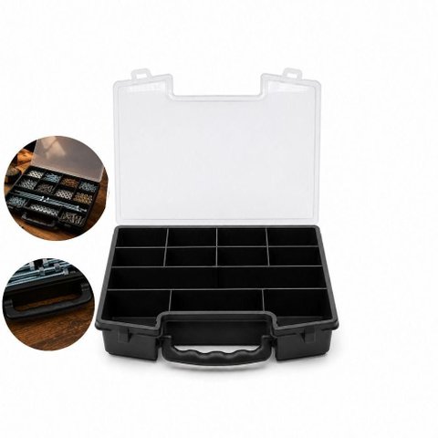 Caixa Organizadora 12 Divisorias Box Maleta Multiuso Tampa Transparente Pesca Medicamentos Ferrament
