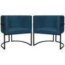 Ver imagem 1 de Kit 2 Poltronas Luna Decorativa Suede Cores Base Ferro Preto