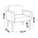 Ver imagem 6 de Poltrona Hope Decorativa Confortável para Sala Quarto Recepção Tecido Suede Pés Palito