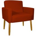 Ver imagem 4 de Poltrona Hope Decorativa Confortável para Sala Quarto Recepção Tecido Suede Pés Palito