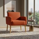 Ver imagem 1 de Poltrona Hope Decorativa Confortável para Sala Quarto Recepção Tecido Suede Pés Palito
