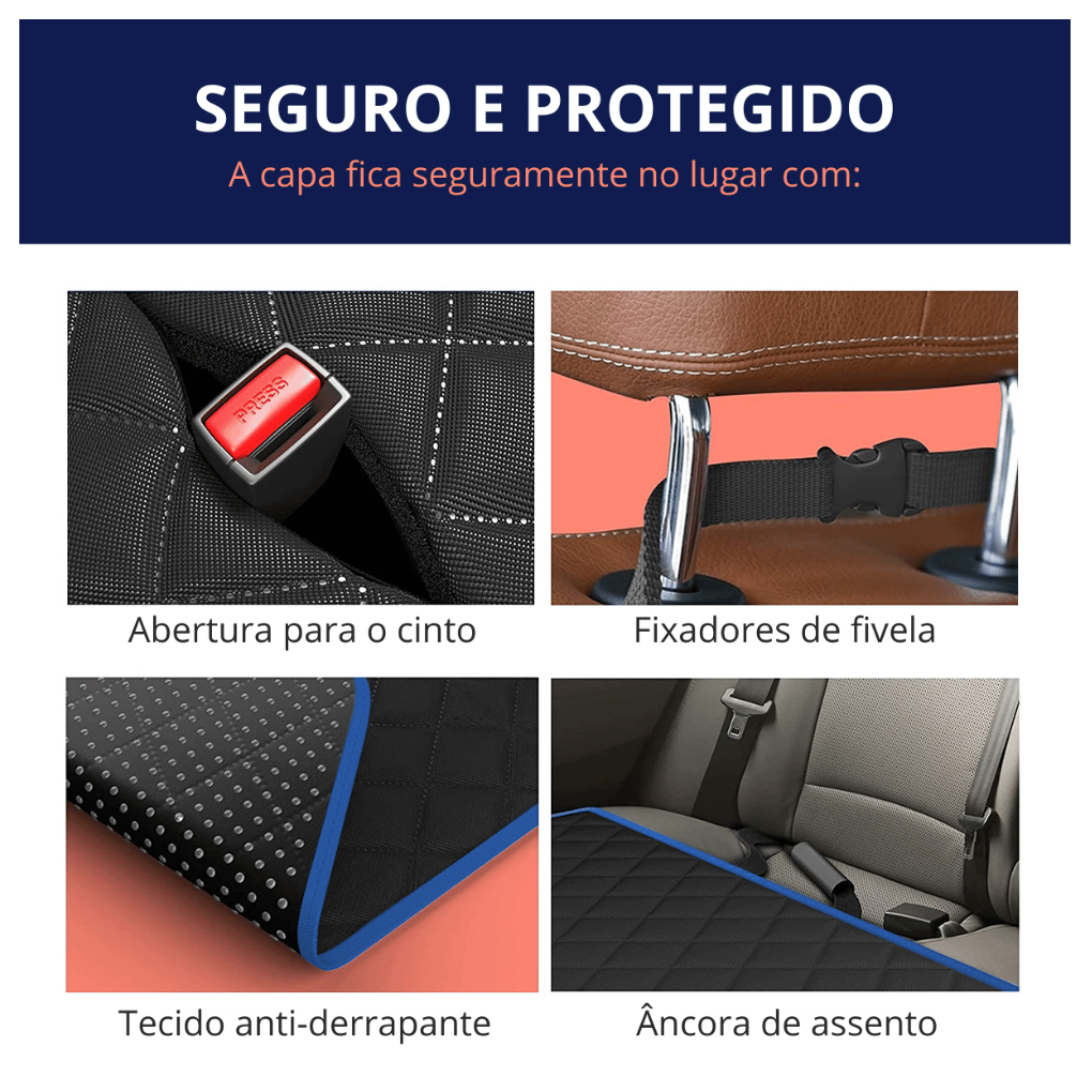 Tapete para Animais de Estimação de Carro:azul - 4