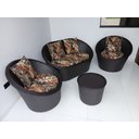 Ver imagem 1 de Varanda Móveis Conjunto Redondo 1 Sofá 2 Poltronas 1 Centro Alumínio Fibra Jardim Área Externa