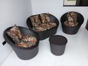 Ver imagem 1 de Varanda Móveis Conjunto Redondo 1 Sofá 2 Poltronas 1 Centro Alumínio Fibra Jardim Área Externa