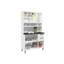 Ver imagem 4 de Kit de Cozinha Compacta Múltipla c/ 6 Portas (3 c/ Vidro) e 2 Gavetas Branco/Preto - Bertolini