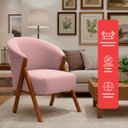 Ver imagem 3 de Kit 4 Poltrona Sala Yumi Veludo Rosa Pés Madeira Maciça Castanho - Arkell