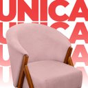 Ver imagem 6 de Kit 4 Poltrona Sala Yumi Veludo Rosa Pés Madeira Maciça Castanho - Arkell