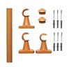 Kit varão para cortina 2,20mts cerejeira 28mm compacto sala / quarto - 2