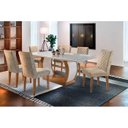 Ver imagem 4 de Mesa para Cozinha Jade + Tampo Madeirado Vidro Reto 180x90cm Imbuia/Off White - Rufato