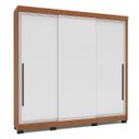 Ver imagem 2 de Roupeiro Valência 3 Portas Correr 4 Gavetas 217x213cm Freijó/Branco 240837